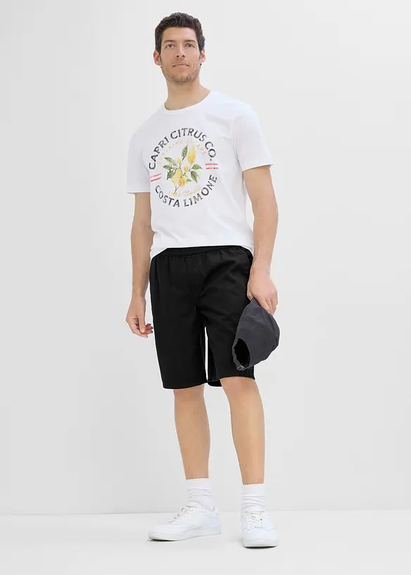 Bermuda in puro cotone con elastico in vita, regular fit, bonprix