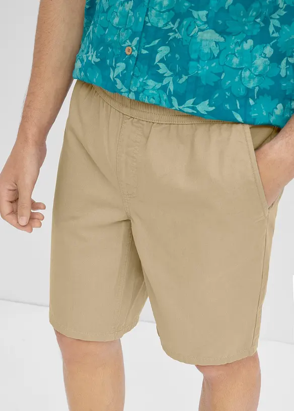 Bermuda in puro cotone con elastico in vita, regular fit, bonprix