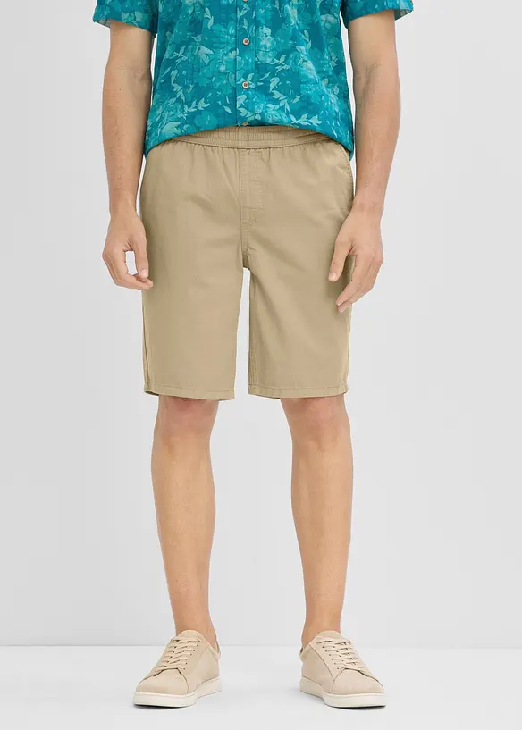 Bermuda in puro cotone con elastico in vita, regular fit, bonprix
