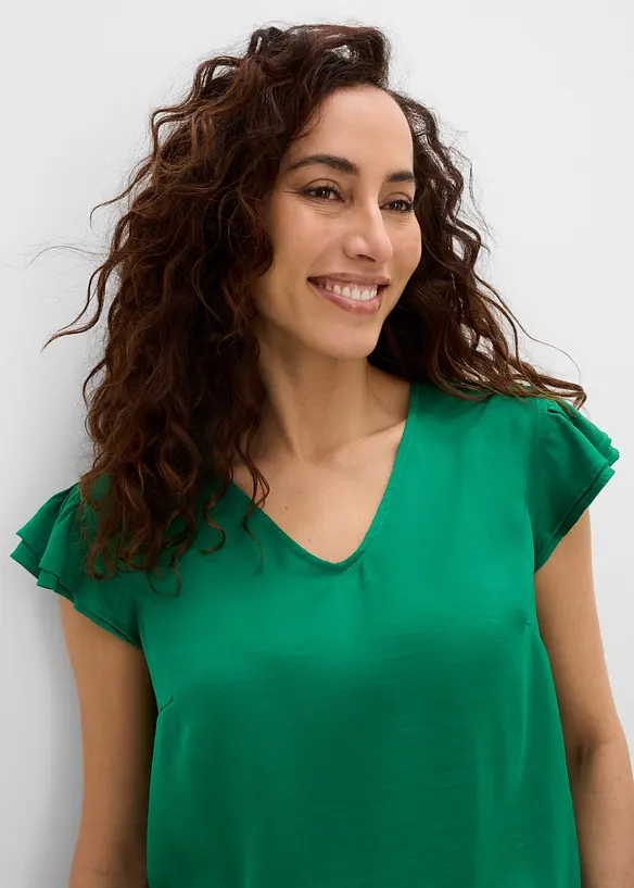 Blusa con volant, bonprix