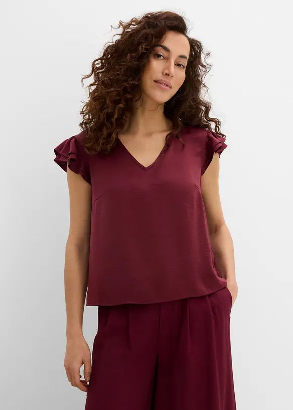Blusa con volant, bonprix