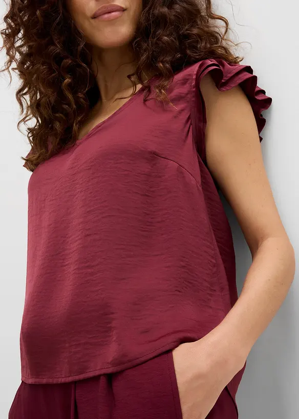 Blusa con volant, bonprix