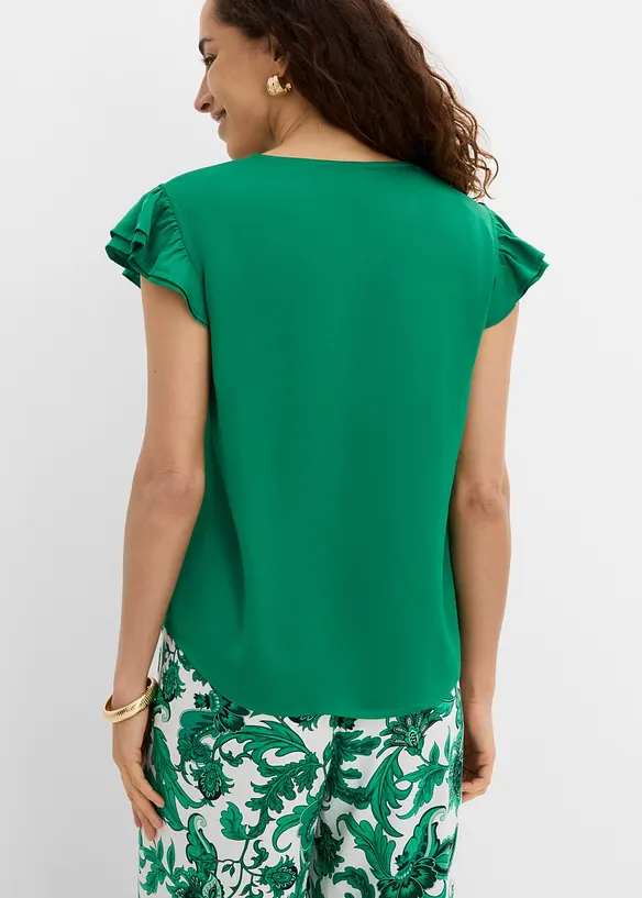 Blusa con volant, bonprix