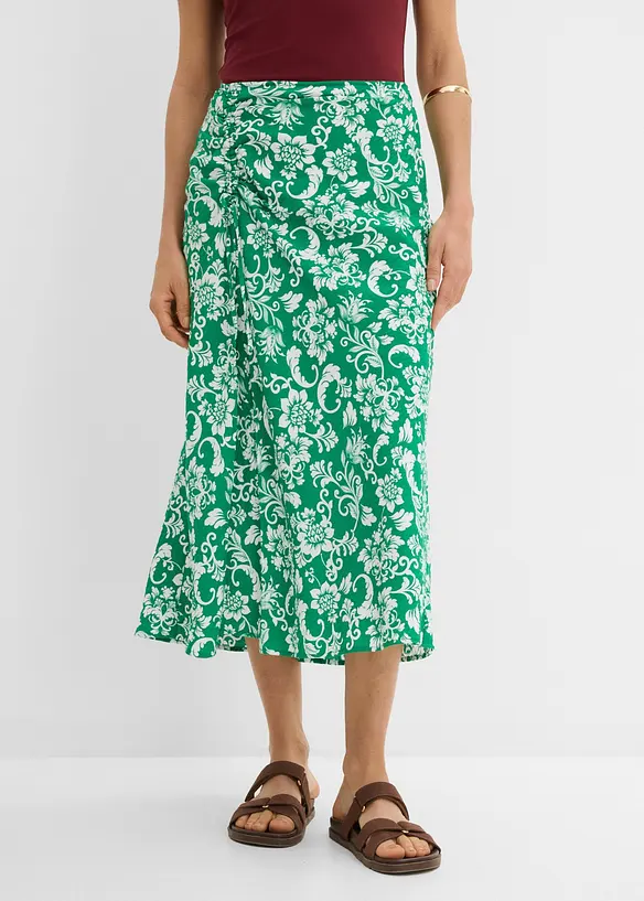 Gonna midi in misto viscosa morbido, bonprix