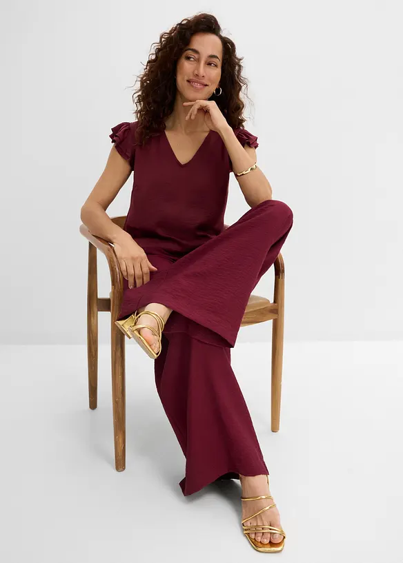 Pantaloni con elastico in vita in misto viscosa, bonprix