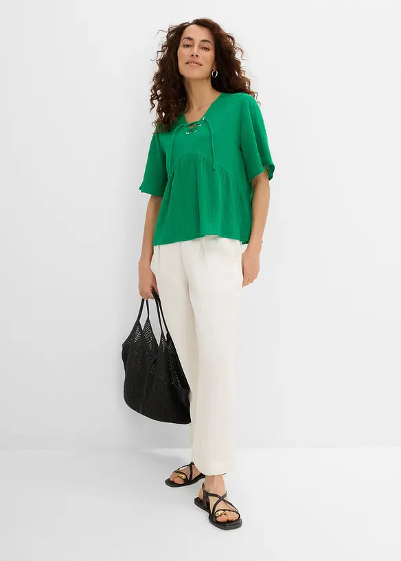 Blusa in mussola vaporosa, bonprix