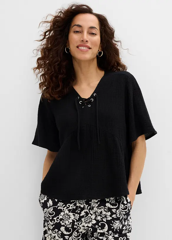 Blusa in mussola vaporosa, bonprix