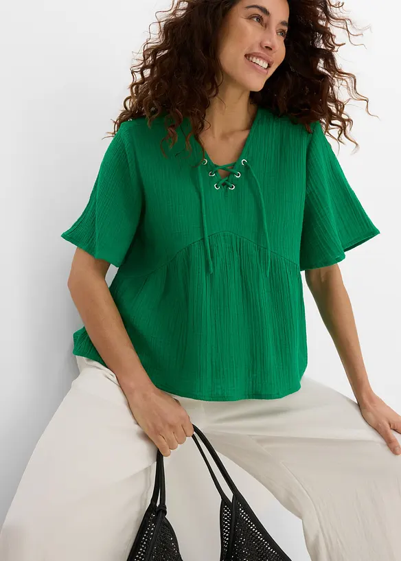 Blusa in mussola vaporosa, bonprix