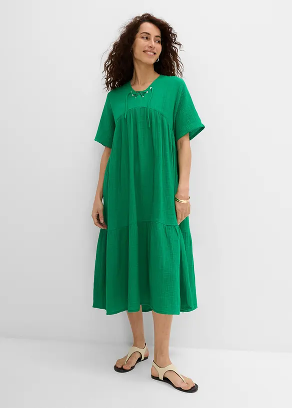 Abito midi in puro cotone, bonprix