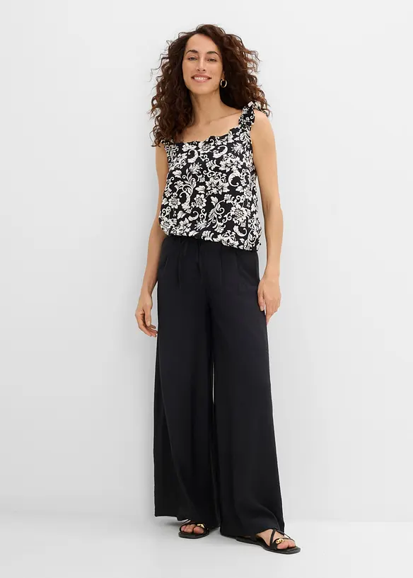 Pantaloni con elastico in vita in misto viscosa, bonprix