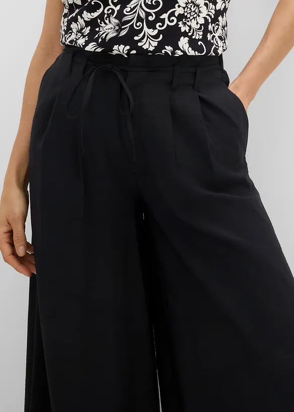 Pantaloni con elastico in vita in misto viscosa, bonprix