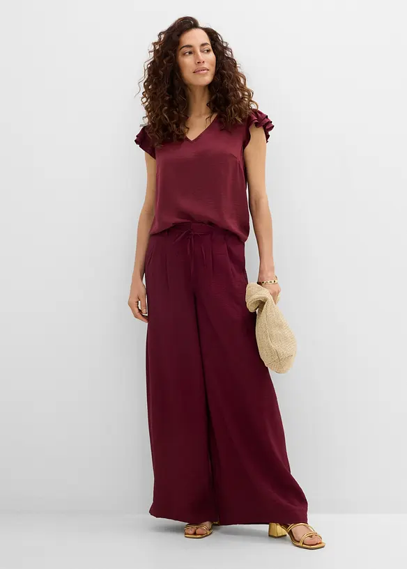 Pantaloni con elastico in vita in misto viscosa, bonprix