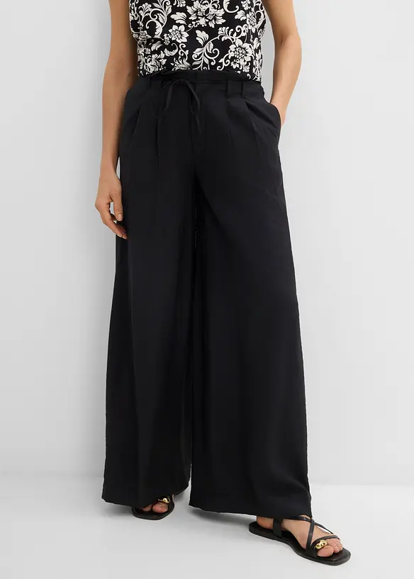 Pantaloni con elastico in vita in misto viscosa, bonprix