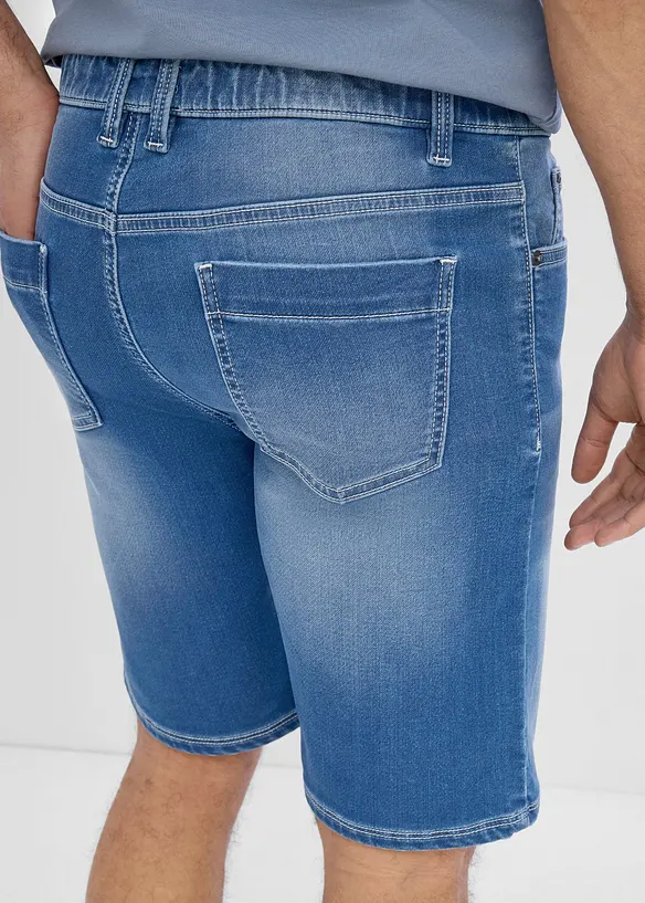 Bermuda di jeans in felpa con elastico in vita, regular fit, bonprix