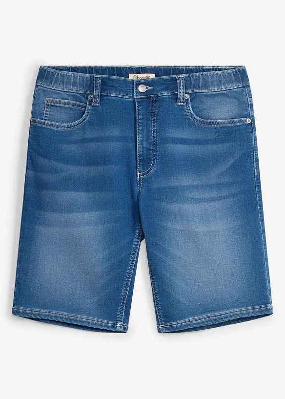 Bermuda di jeans in felpa con elastico in vita, regular fit, bonprix