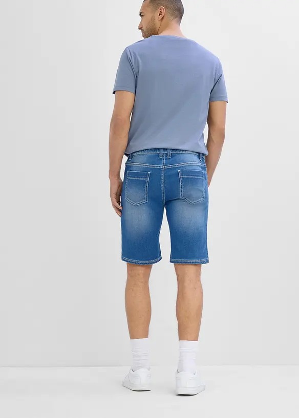 Bermuda di jeans in felpa con elastico in vita, regular fit, bonprix
