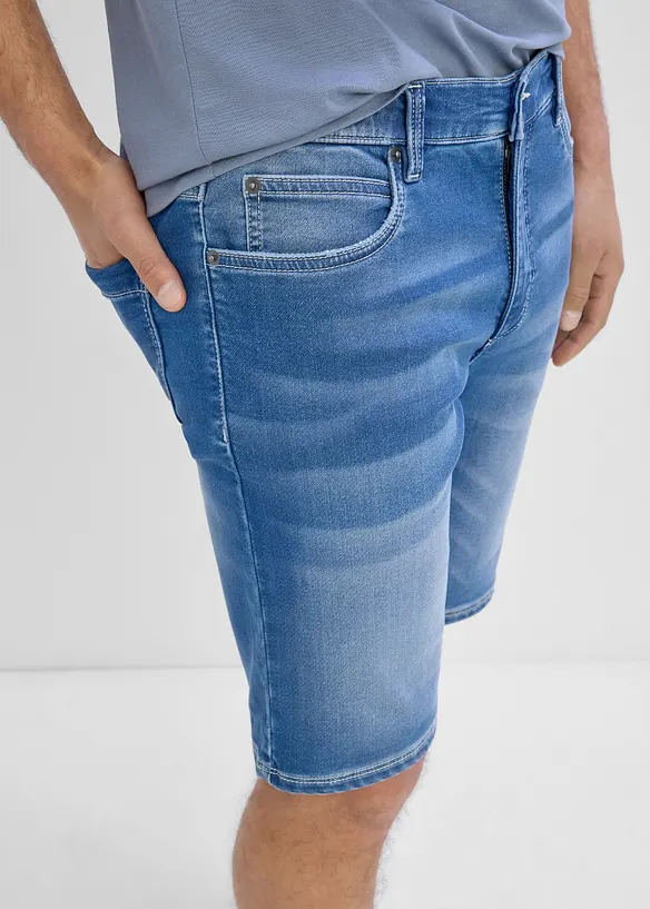 Bermuda di jeans in felpa con elastico in vita, regular fit, bonprix