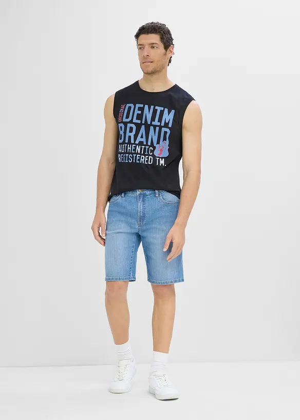 Bermuda in jeans leggeri con elastico in vita, regular fit (pacco da 2), bonprix