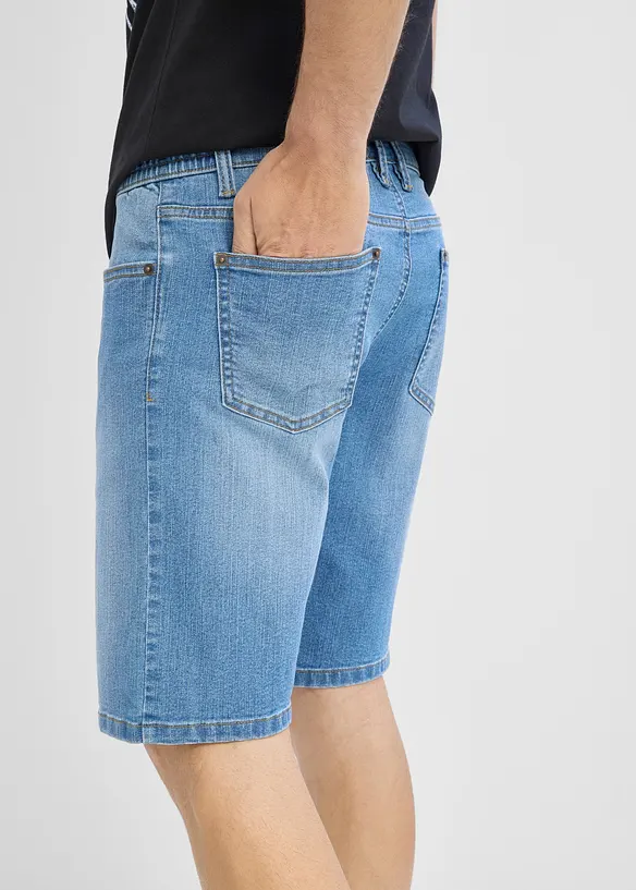 Bermuda in jeans leggeri con elastico in vita, regular fit (pacco da 2), bonprix