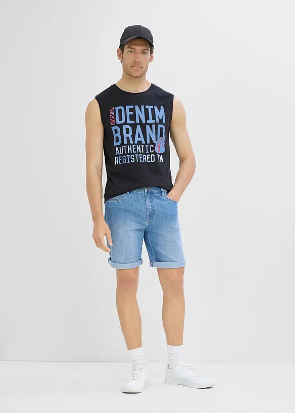 Bermuda in jeans leggeri con elastico in vita, regular fit (pacco da 2), bonprix