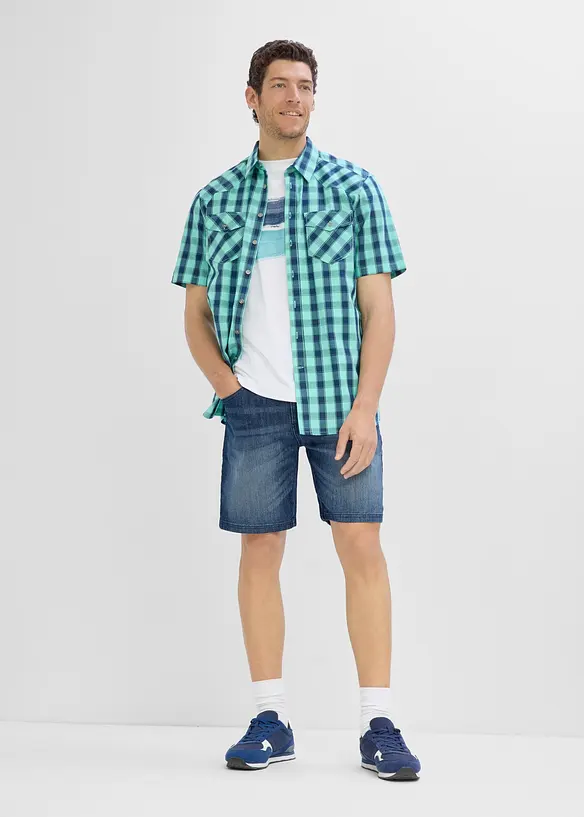 Shorts di jeans leggeri con elastico in vita, relaxed fit, bonprix