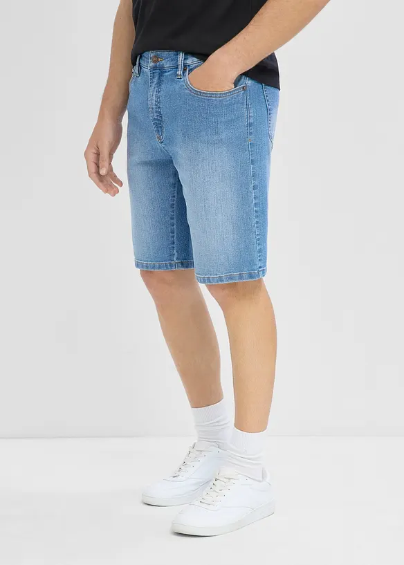 Bermuda in jeans leggeri con elastico in vita, regular fit (pacco da 2), bonprix