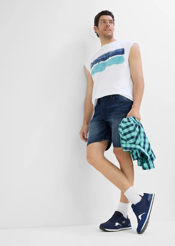 Shorts di jeans leggeri con elastico in vita, relaxed fit, bonprix