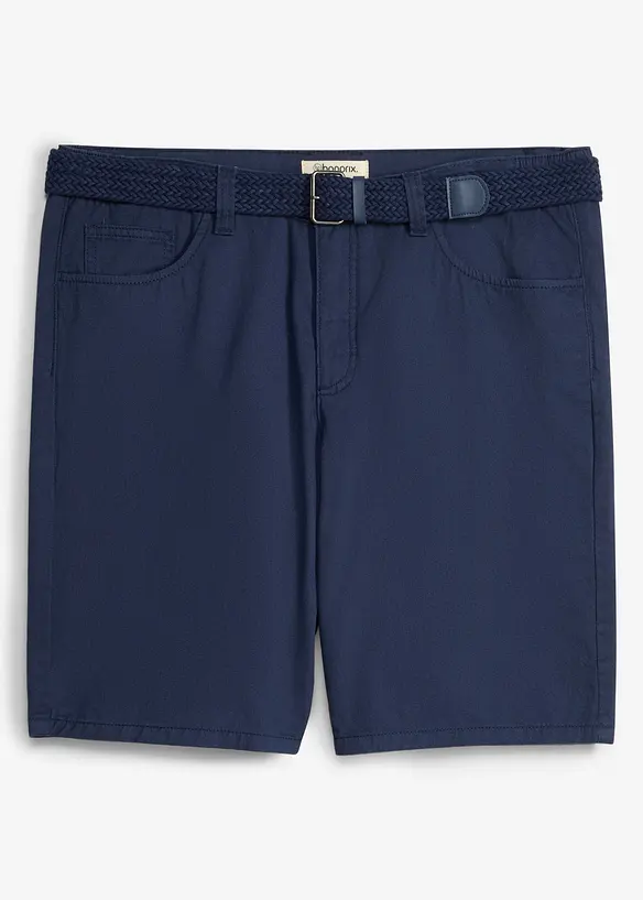 Bermuda elasticizzati con elastico in vita e cintura, regular fit, bonprix