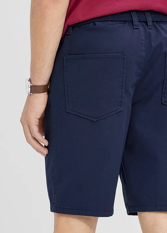 Bermuda elasticizzati con elastico in vita e cintura, regular fit, bonprix