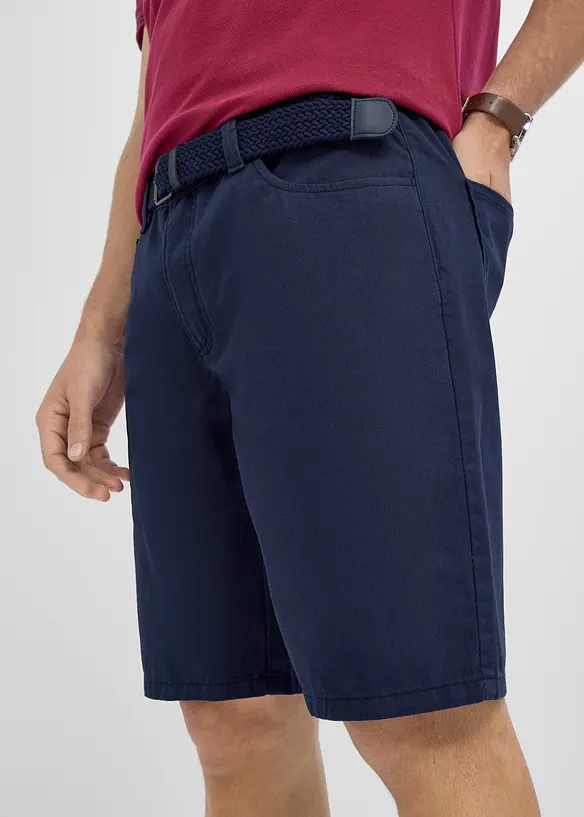 Bermuda elasticizzati con elastico in vita e cintura, regular fit, bonprix