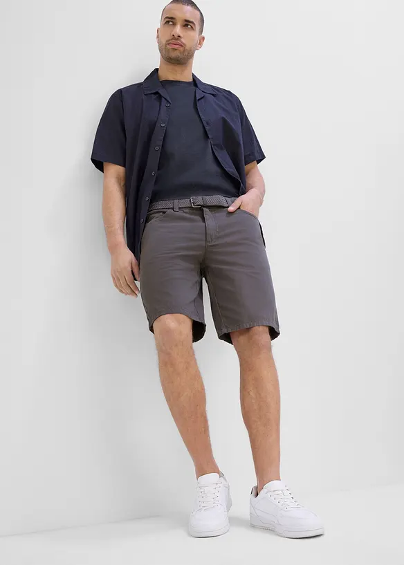 Bermuda elasticizzati con elastico in vita e cintura, regular fit, bonprix