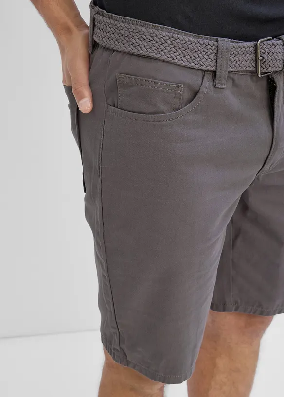 Bermuda elasticizzati con elastico in vita e cintura, regular fit, bonprix