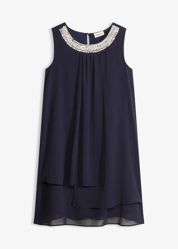 Abito in chiffon con applicazione di strass, bonprix