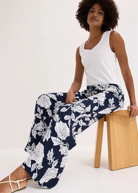 Pantaloni a palazzo in viscosa fluida, bonprix