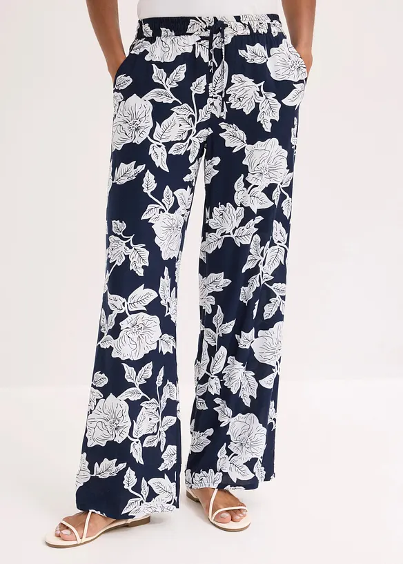 Pantaloni a palazzo in viscosa fluida, bonprix