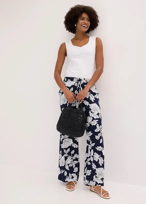 Pantaloni a palazzo in viscosa fluida, bonprix