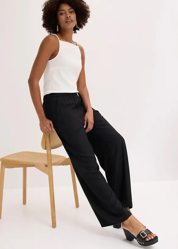 Pantaloni a palazzo in viscosa fluida, bonprix