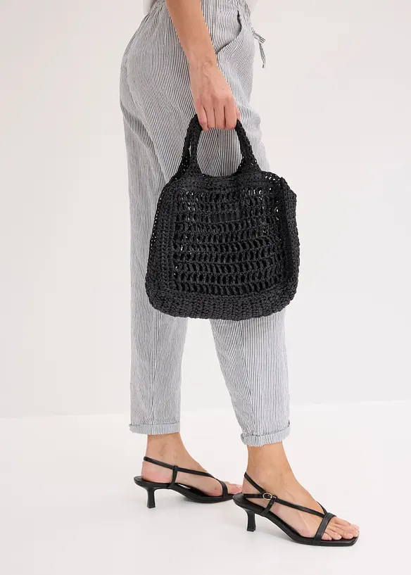 Pantaloni in misto lino con elastico in vita, bonprix