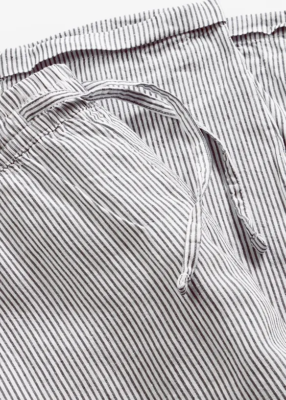 Pantaloni in misto lino con elastico in vita, bonprix