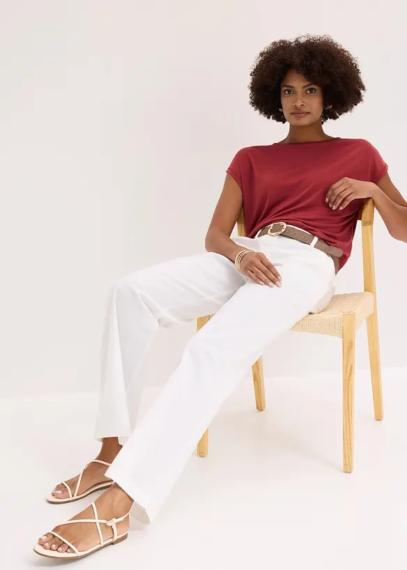 Pantaloni in tessuto misto lino e cotone, bonprix