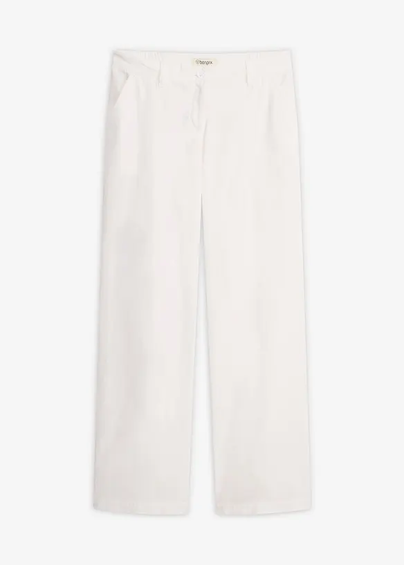Pantaloni in tessuto misto lino e cotone, bonprix