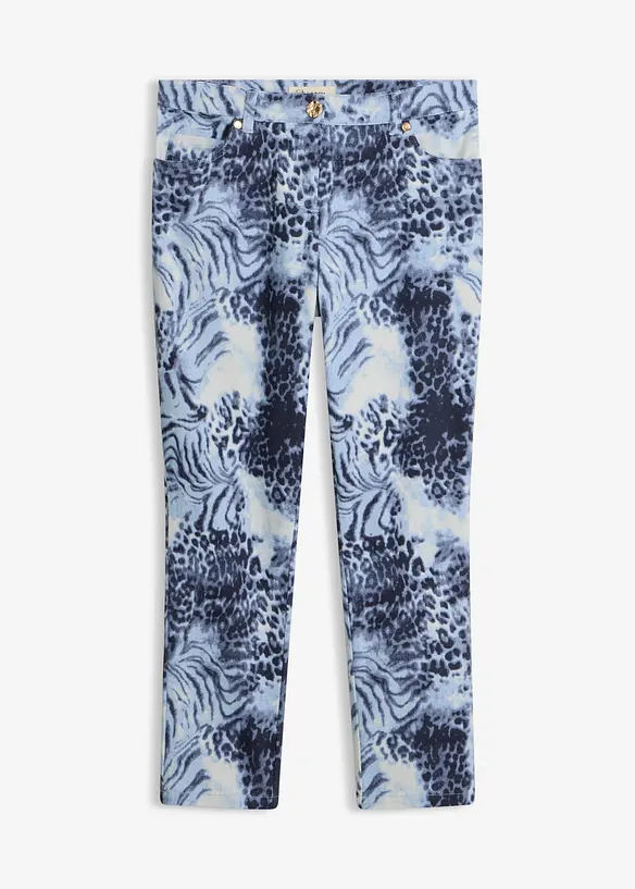 Pantaloni cropped elasticizzati a fantasia, bonprix