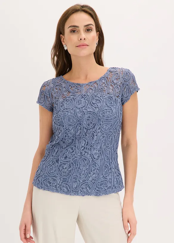 Blusa con pizzo, bonprix