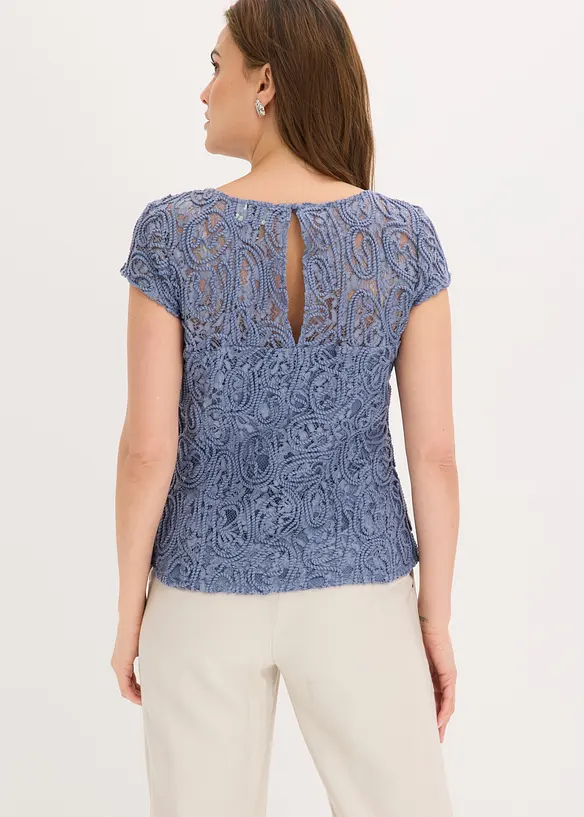 Blusa con pizzo, bonprix