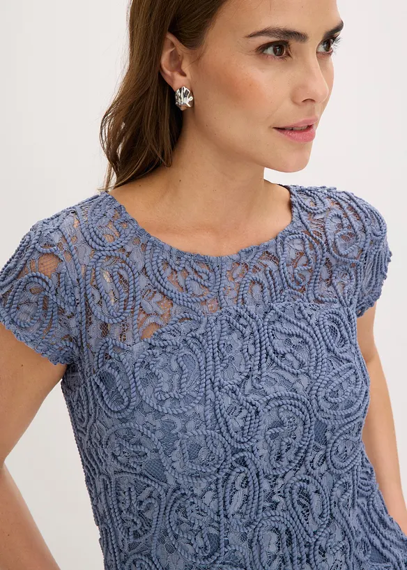 Blusa con pizzo, bonprix