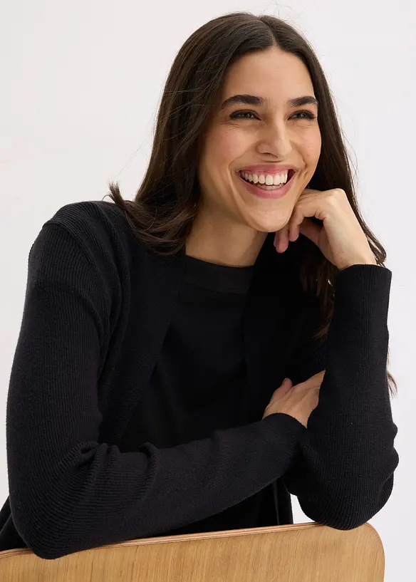 Cardigan lungo con viscosa, bonprix