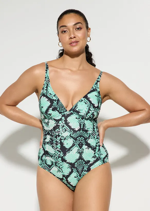 Costume intero leggermente modellante con spalline regolabili, bonprix