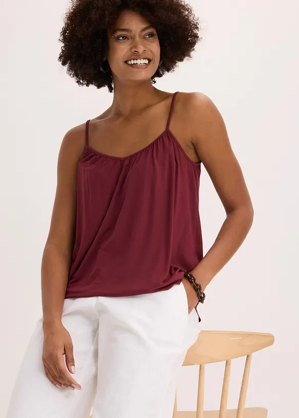 Top con spalline sottili in viscosa fluente, bonprix