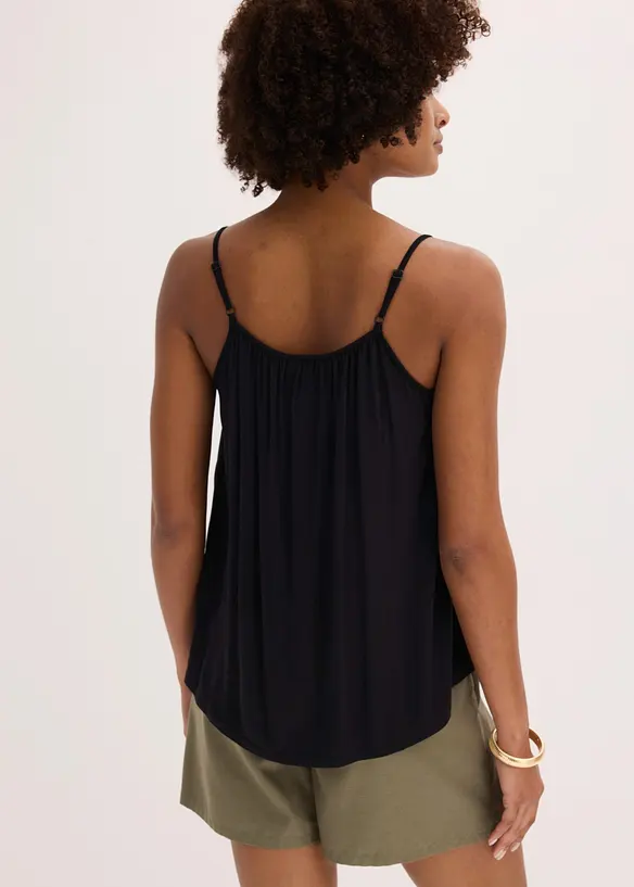 Top con spalline sottili in viscosa fluente, bonprix