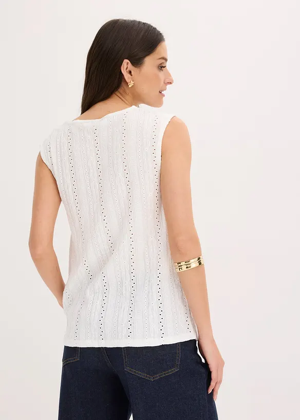 Top con ricami traforati, bonprix